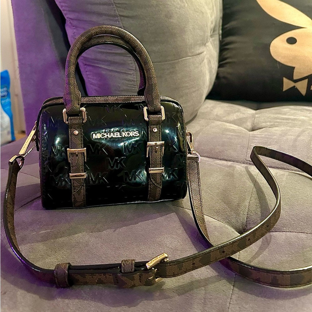 Michael Kors Bedford Legacy satchel X-Small Black and Brown with MK logo
